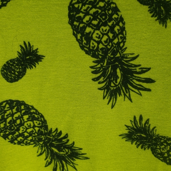 Cupio Green Pineapple Top Short Sleeve Blouse M - Picture 2 of 7